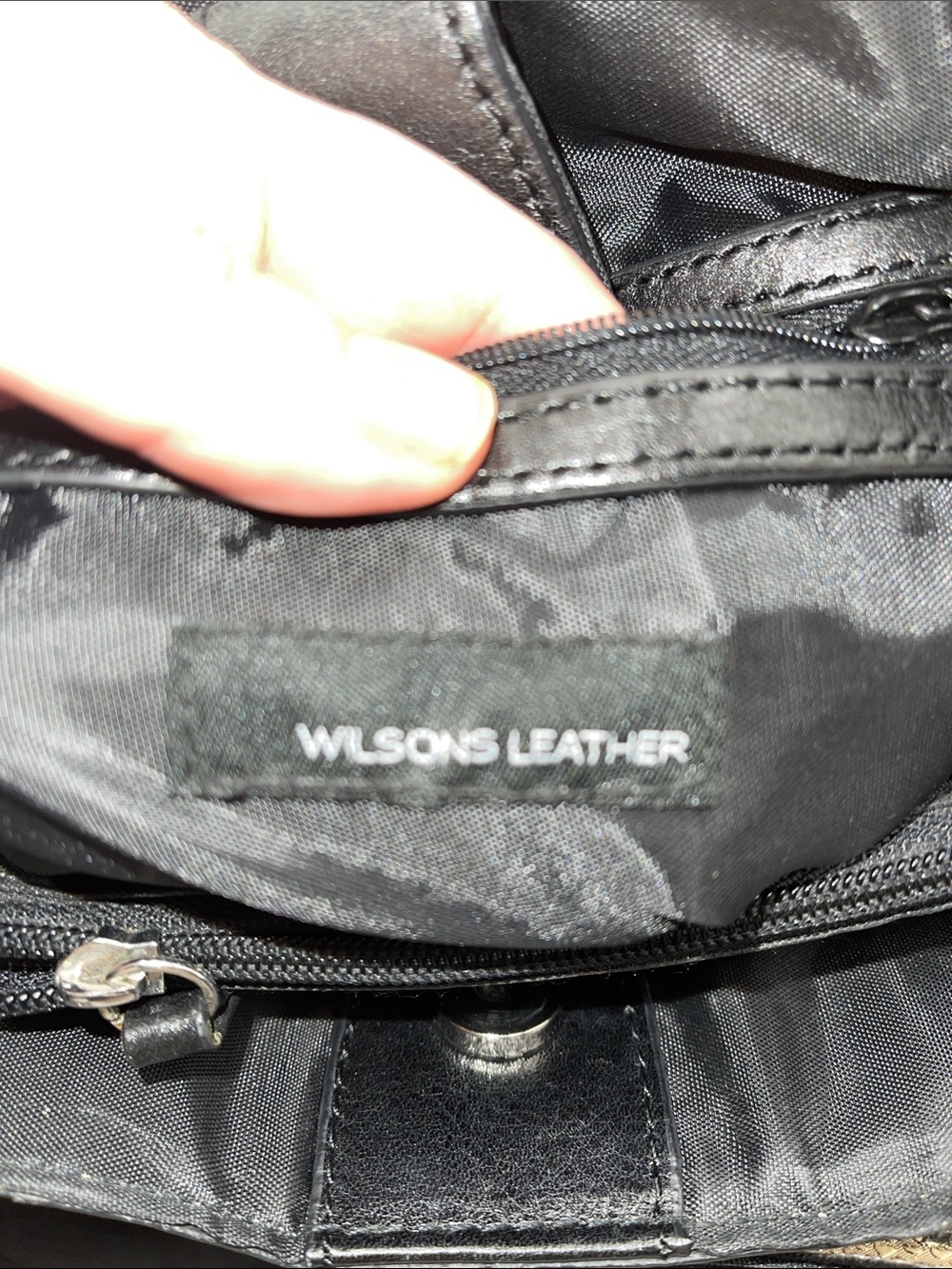 Vintage Wilson’s Leather Classic Black Leather Tote Bag with Matching Wallet - Picture 8 of 14